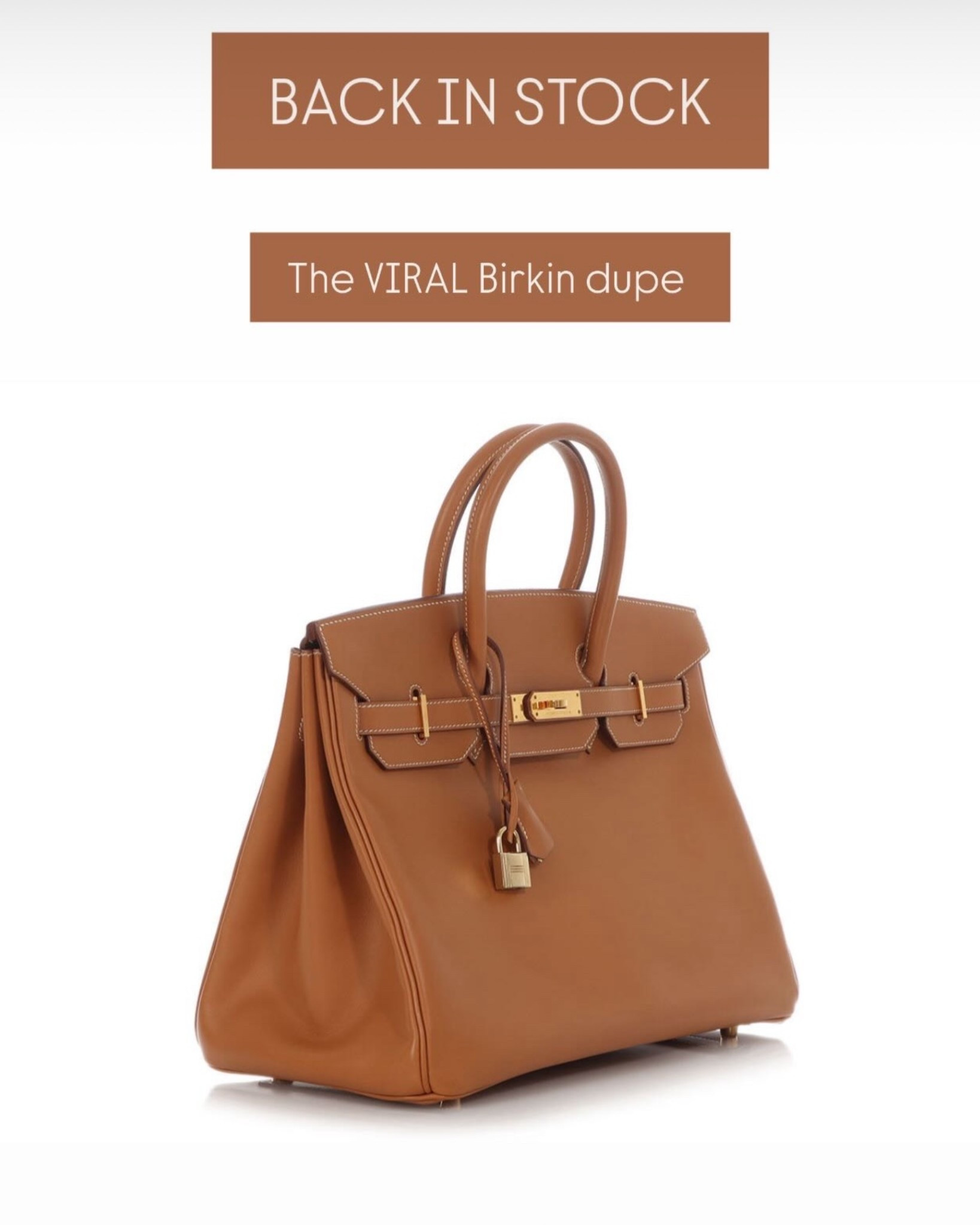 The viral Birkin dupe- IS BACK! 

so many colors, 4 sizes to choose from.

Starting at less than $75!!!!! 

Get it before it sells out again!!!! 