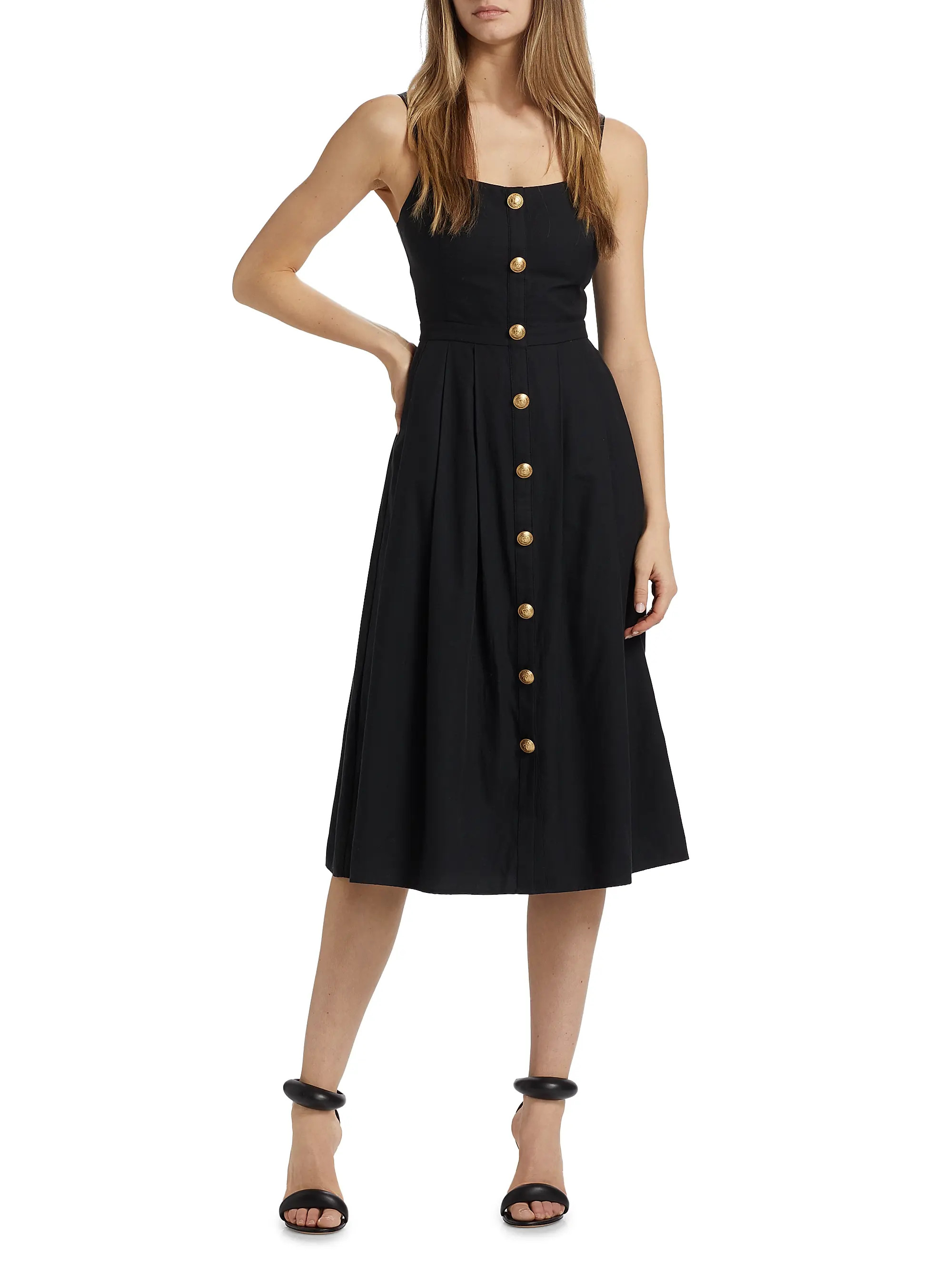 Esmeralda Cotton-Blend Sleeveless Midi-Dress | Saks Fifth Avenue