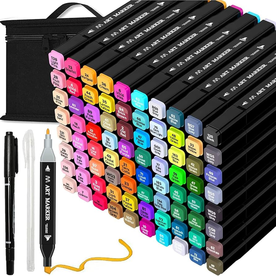 Tommax 80 Colors Alcohol Markers with Case, Dual Tip Sketch Alcohol Markers Set for Kids Adults A... | Amazon (US)