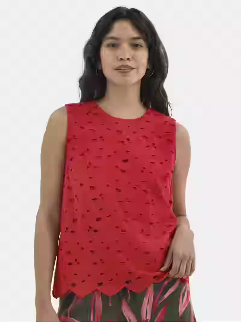 Time and Tru Women's Eyelet Embroidery Top, Sizes XS-XXXL | Walmart (US)