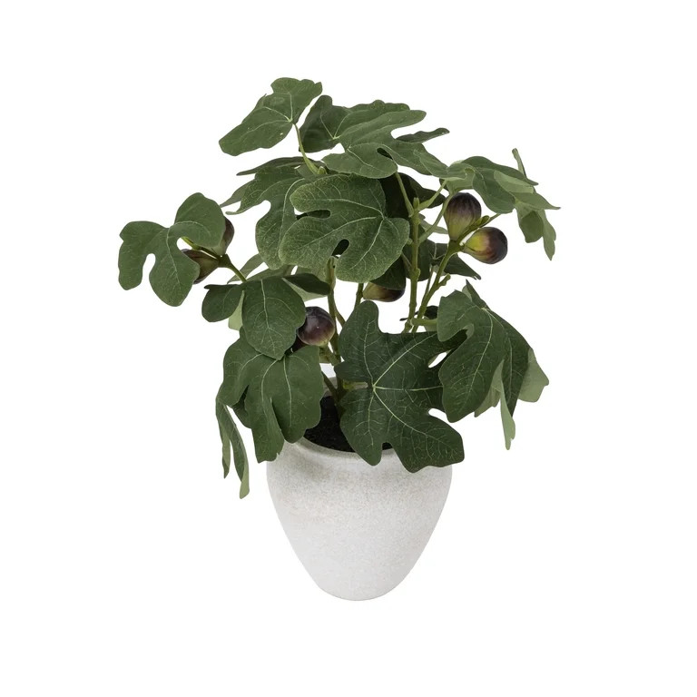 Better Homes & Gardens Artificial Fig Leaf in Tan Ceramic Vase, 13" | Walmart (US)