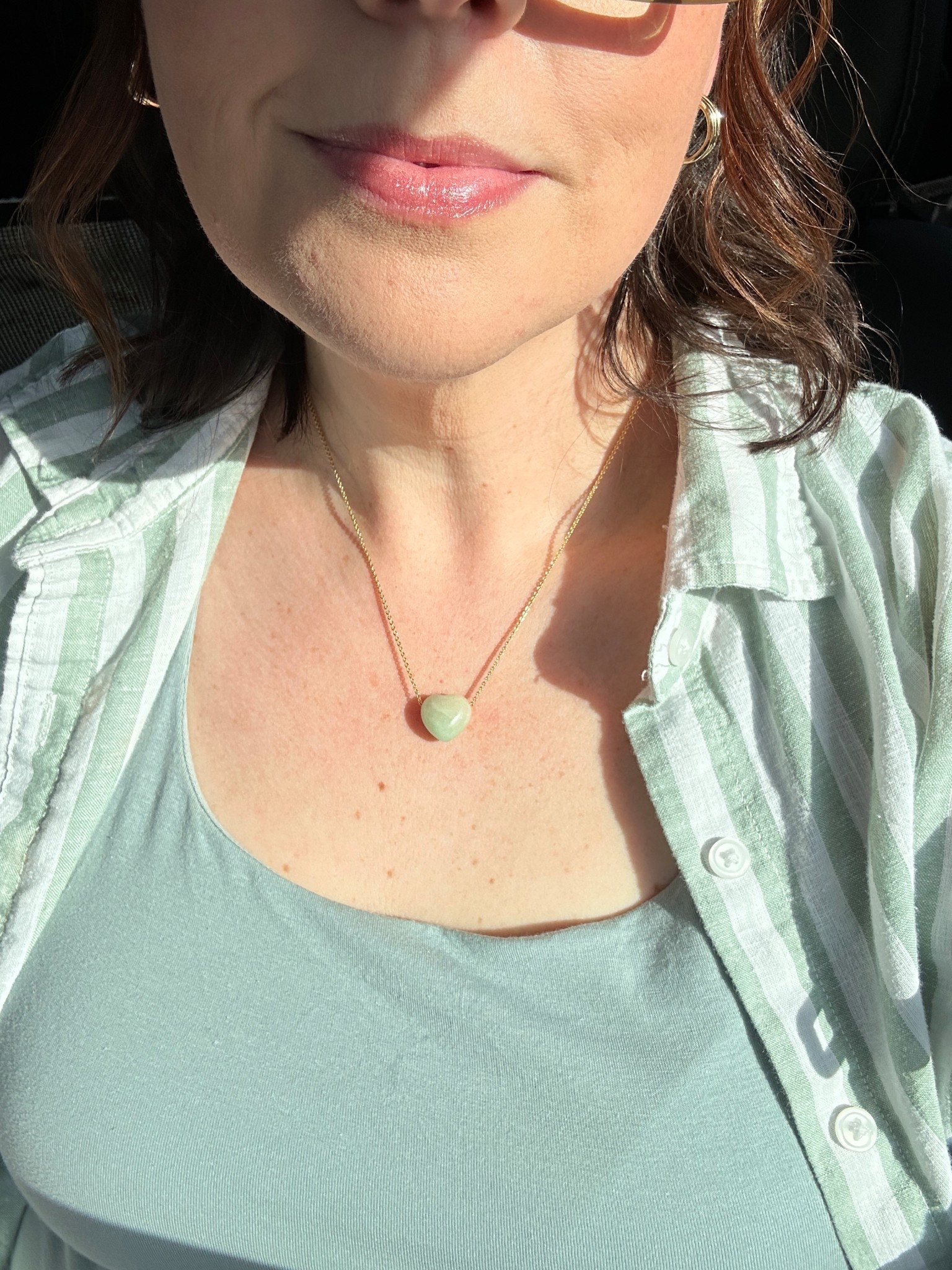 Jade heart necklace…the clasp is adjustable so you can make it longer or shorter!

#LTKStyleTip #LTKOver40