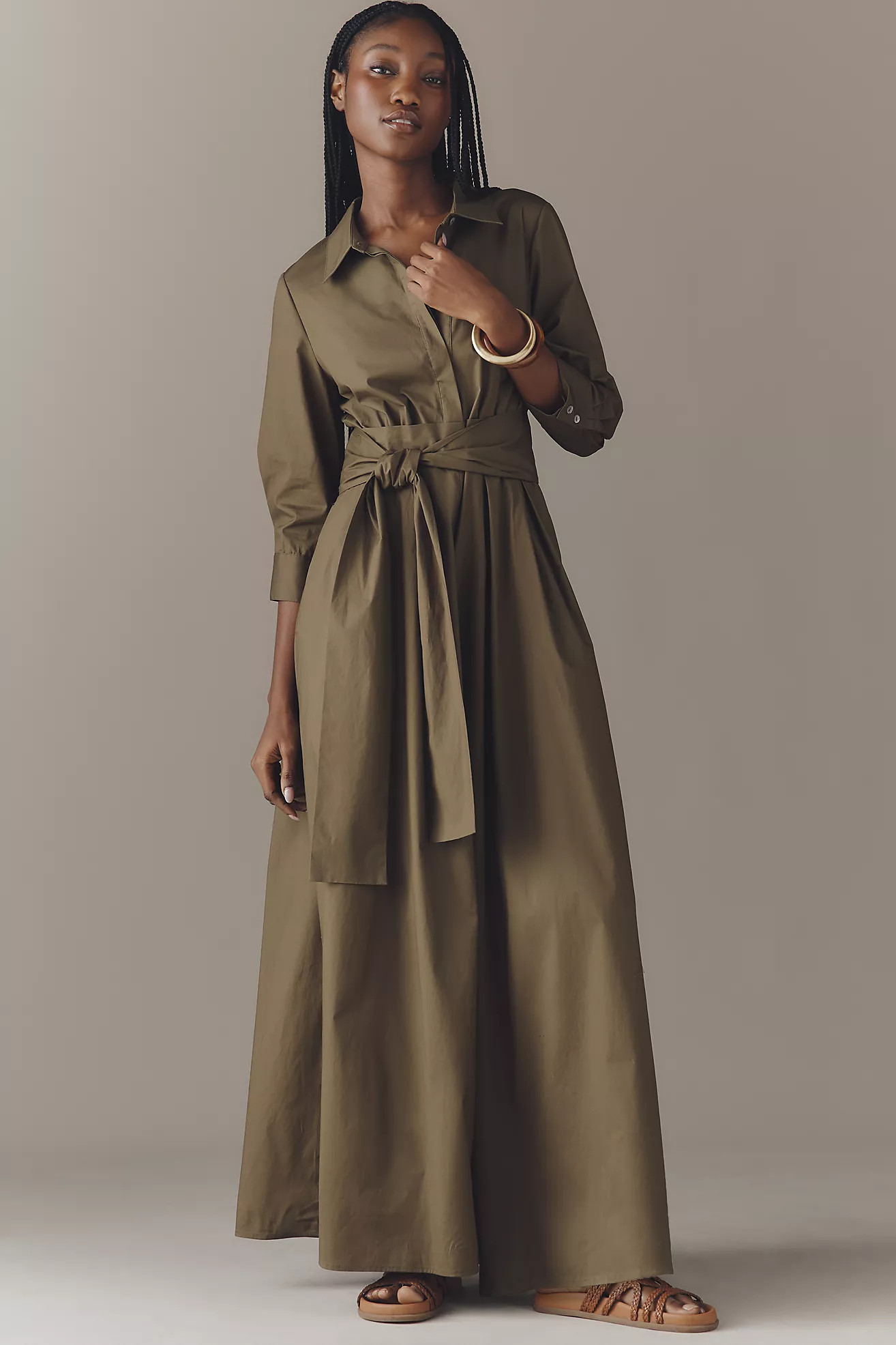 Hutch Poplin Shirt Tie-Waist Jumpsuit | Anthropologie (US)