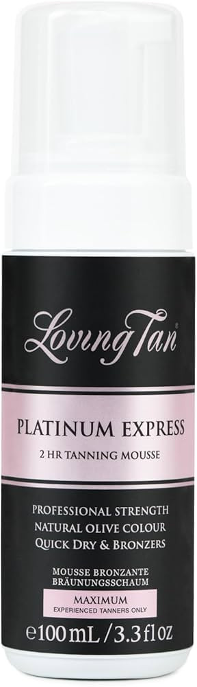 Loving Tan Platinum 2 HR Express Mousse, Darkest Shade Yet - Streak Free, Professional Strength S... | Amazon (US)