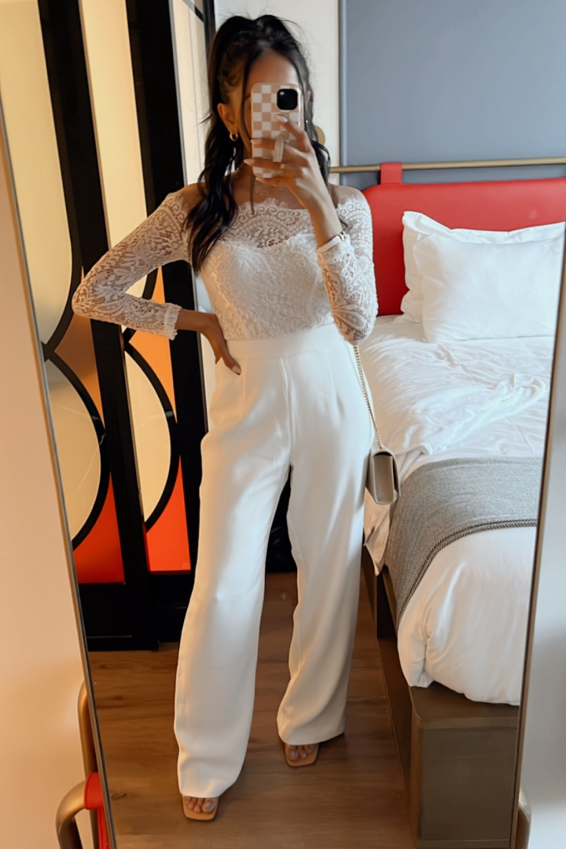 White lace bodysuit
White wide leg pants


#LTKsalealert #LTKunder50 #LTKstyletip