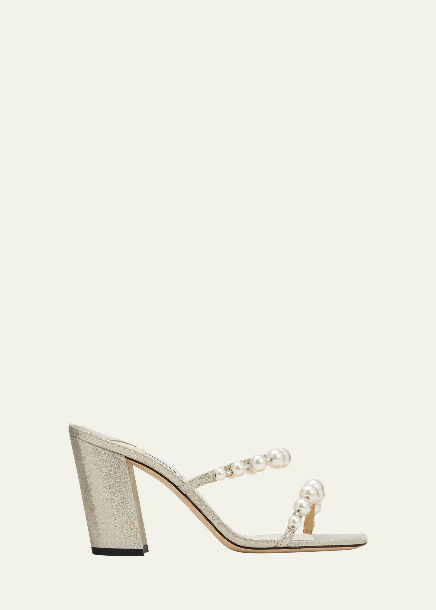 Jimmy Choo Amara Metallic Pearly Two-Band Sandals | Bergdorf Goodman
