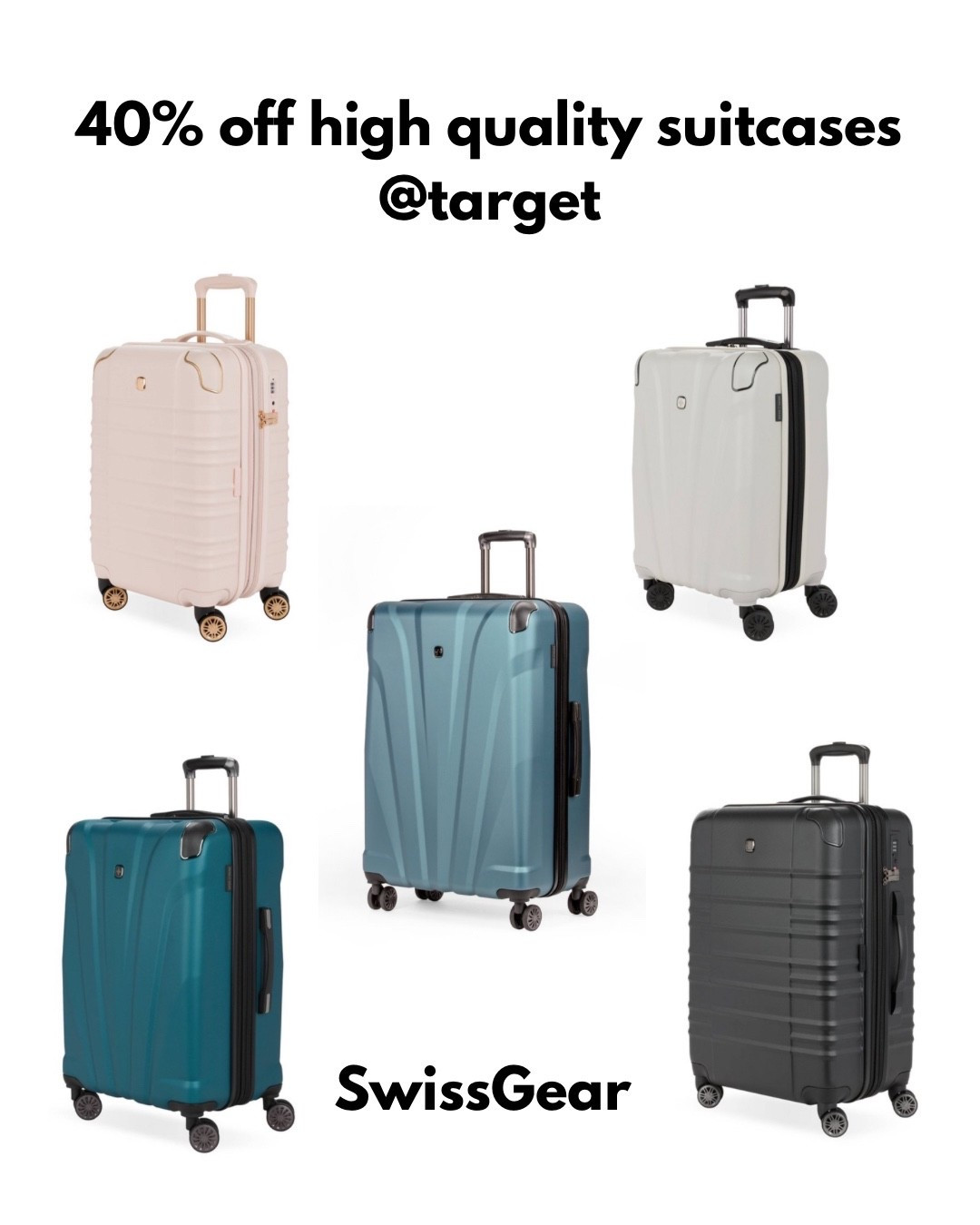 RUN don’t walk ✈️ SwissGear luggage is 40% OFF at Target right now!! Such good quality for the price — durable, sleek, and actually worth the money. Perfect if you have trips coming up or just want to grab an amazing deal for future travel. Also such a smart wedding registry or honeymoon gift idea 🤍 linking my picks!! #targetfinds #ltktravel #luggagedeals #weddingregistryideas

#LTKSaleAlert #LTKWedding #LTKTravel