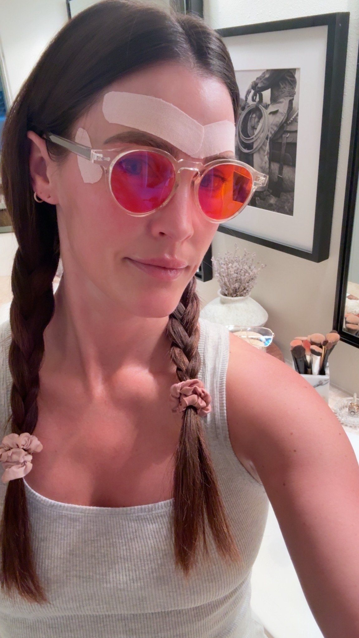 Nightime face tape, blue light blocking glasses and hair in silk ties 💁🏻‍♀️

Clean beauty
Non-toxic 


#LTKselfcare #LTKBeauty
