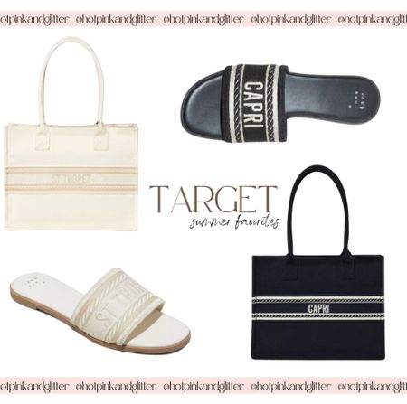 Summer staple accessories! Matching slides and beach bags! 

#LTKitbag #LTKstyletip #LTKshoecrush