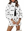 Tankaneo Womens 2 Piece Outfits Polka Dot Shorts Set Zip Up Cropped Jacket | Amazon (US)