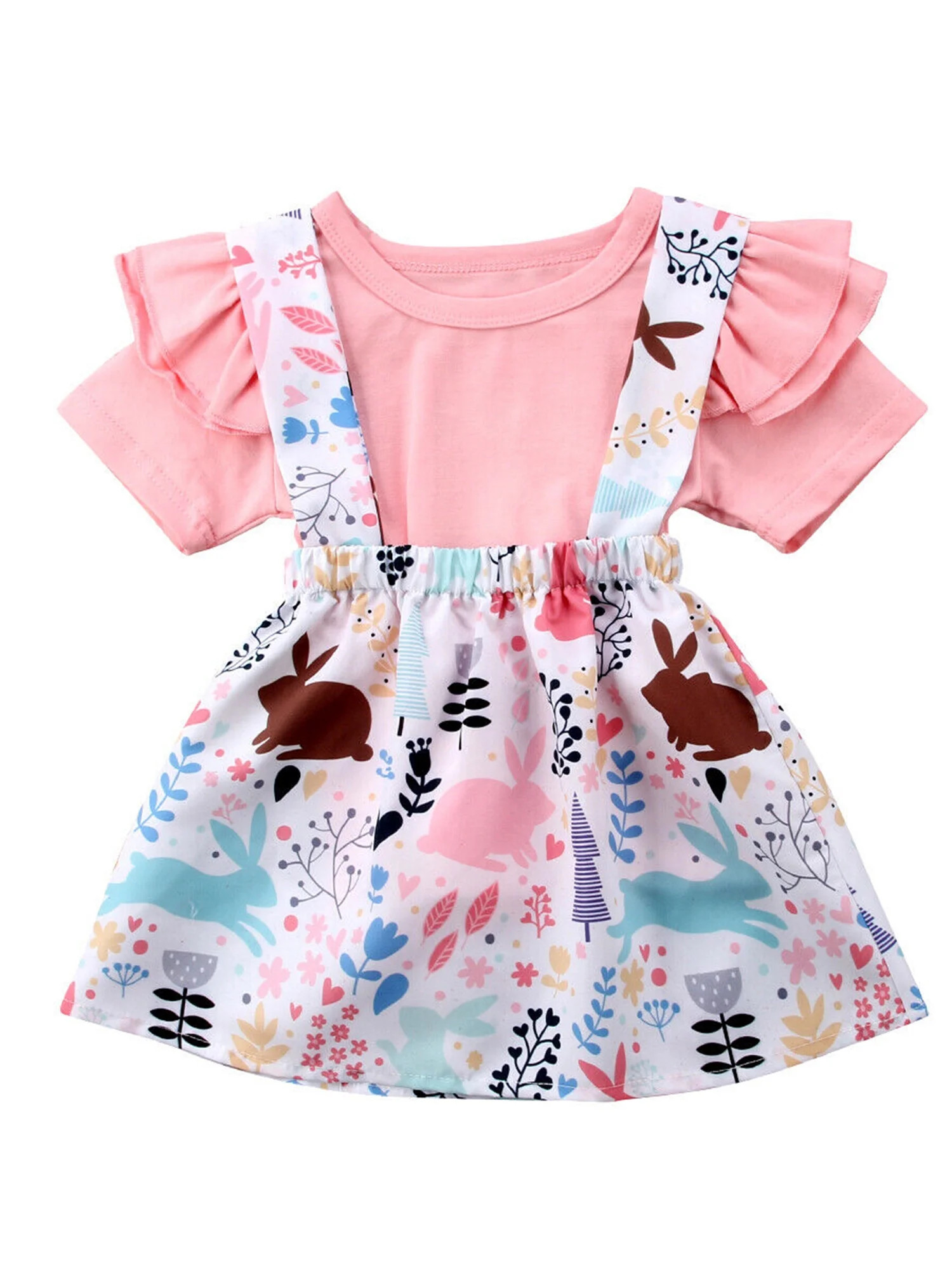 EYIIYE Toddler Baby Girls Easter T-shirt Tops Dress Outfit Set Casual Dress 6 Months-4 Years | Walmart (US)