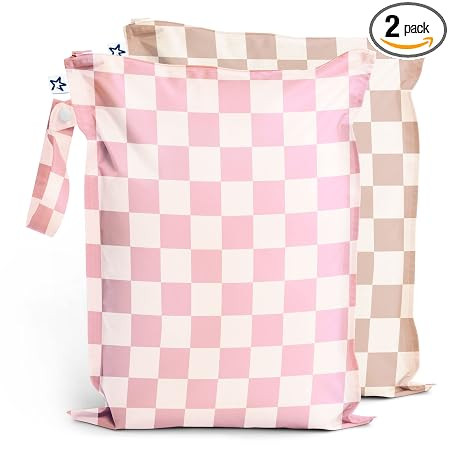 Tiny Twinkle Mess Proof Wet Bags | 2-Pack Reusable Waterproof Wet Bags for Swimsuits | Baby Cloth... | Amazon (US)