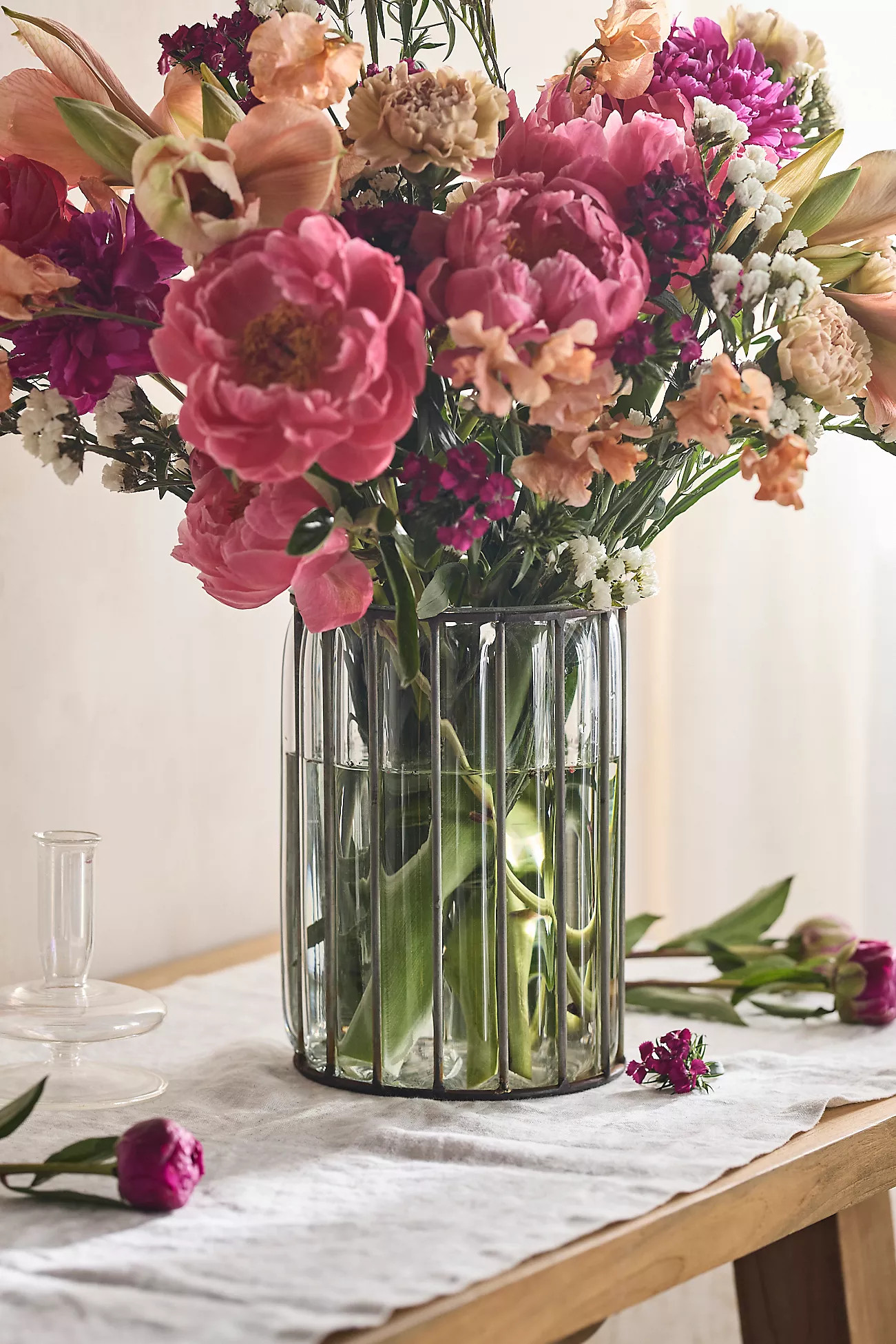 Glass + Iron Cylinder Vase | Anthropologie (US)