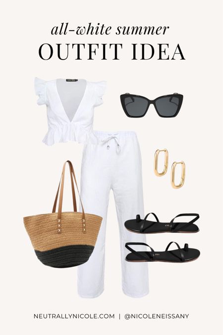 All white outfit for summer

// all white summer outfit, summer outfits, white outfit, vacation outfit, resort wear, casual outfit, travel outfit, beach outfit, brunch outfit, summer trends, summer fashion, white set, two piece set, two piece set amazon, two piece outfit, two piece set summer, crop top, summer pants, wide leg pants, linen pants, cat eye sunglasses, tote bag, beach bag, strappy sandals, square hoop earrings, Amazon fashion, DIFF eyewear, neutral outfit, neutral fashion, neutral style, Nicole Neissany, Neutrally Nicole, neutrallynicole.com (4.23)

#LTKsalealert #LTKstyletip #LTKitbag #LTKfindsunder50 #LTKtravel #LTKfindsunder100 #LTKshoecrush #LTKSeasonal