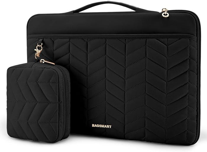 BAGSMART Laptop Case with Handle, Puffy Padded Laptop Bag Sleeve for Women, Portable MacBook Air/... | Amazon (US)