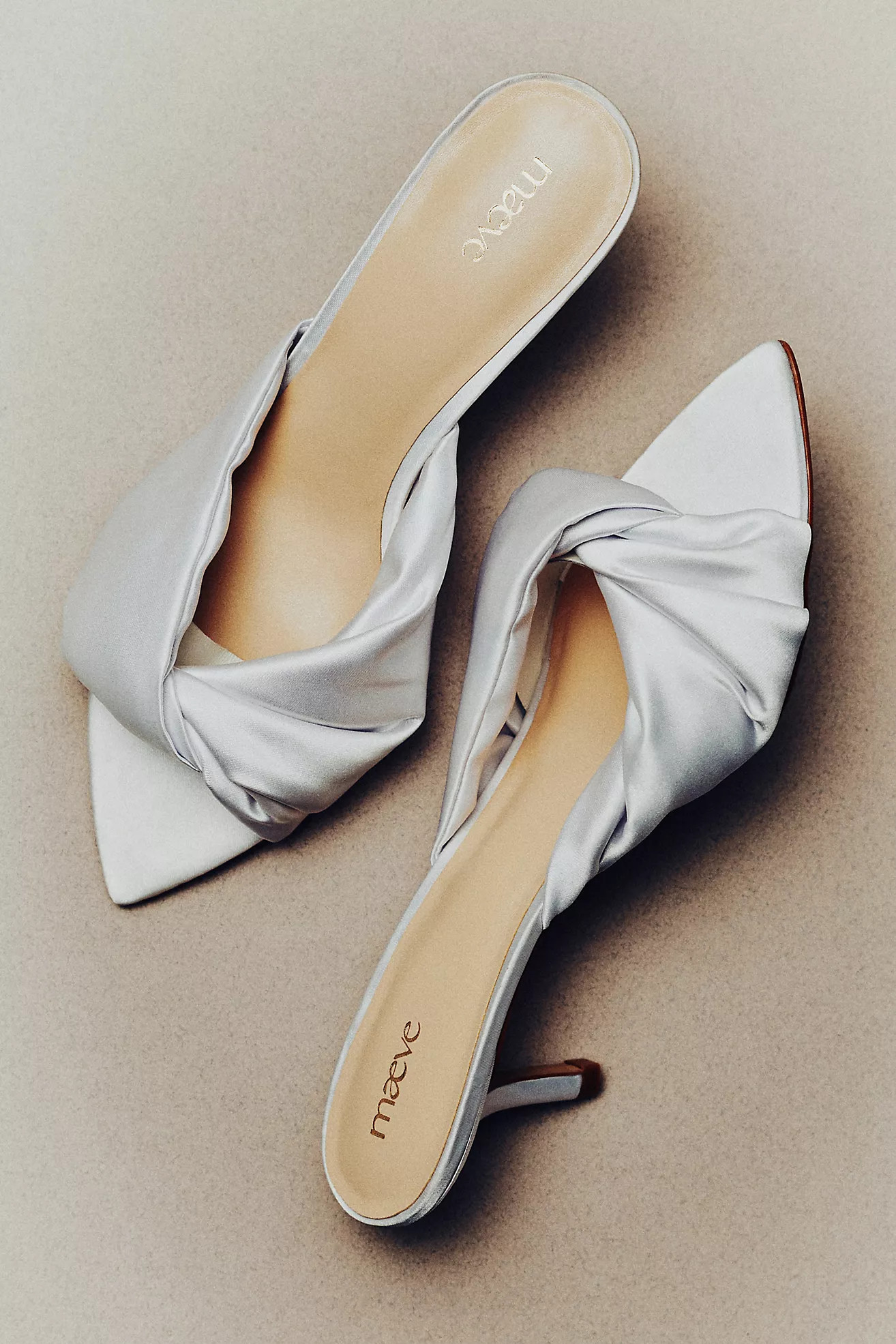 Maeve Satin Mule Heels | Anthropologie (US)