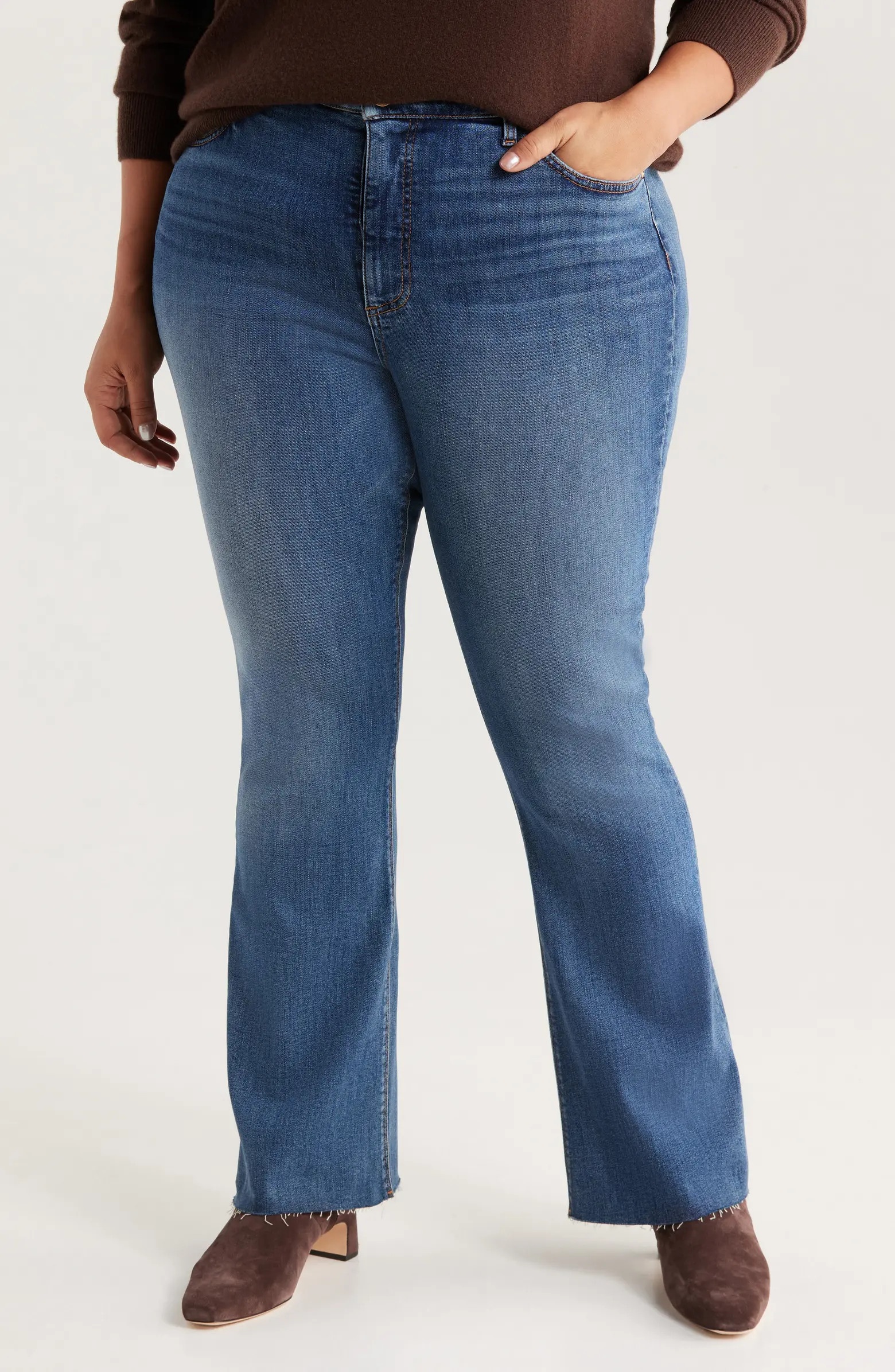 KUT from the Kloth Stella Fab Ab Raw Hem High Waist Flare Jeans | Nordstrom | Nordstrom
