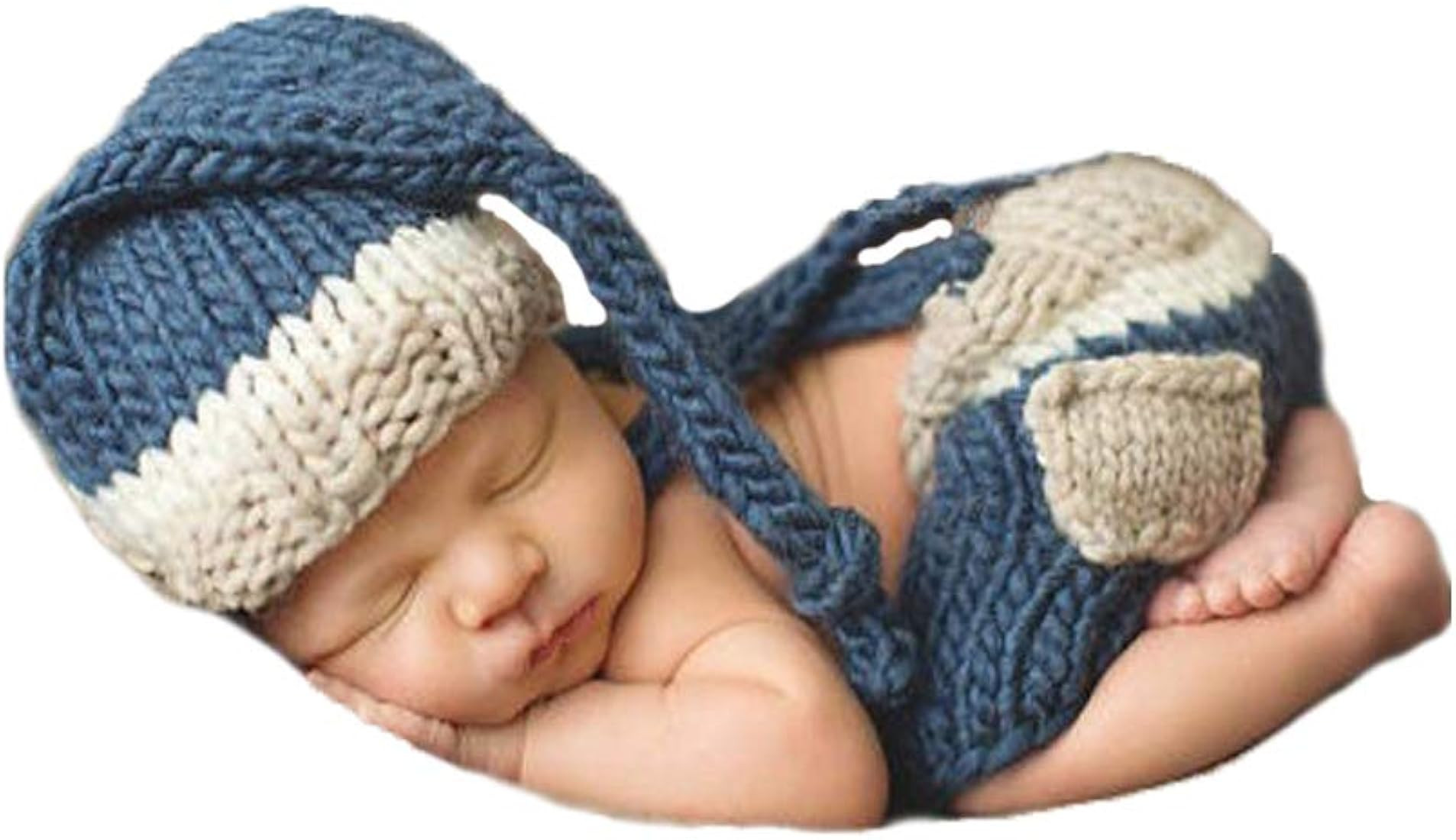 CUTEBBPHOTO Baby Photography Outfits Boy Girl Newborn Photo Shoot Crochet Costume Props Fashion K... | Amazon (US)