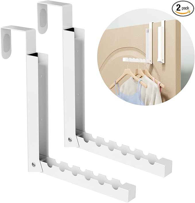 Over The Door Hanger Folding Clothes Drying Rack, Folding Hanging Coat Rack for Indoor Laundry Ro... | Amazon (US)