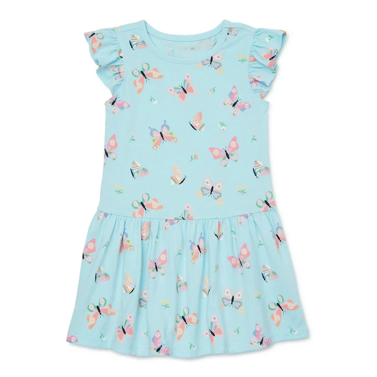 Garanimals Toddler Girl Flutter Sleeve Print Dress, Sizes 12M-5T | Walmart (US)