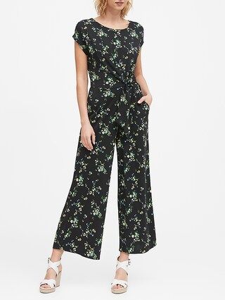 Print Tie-Front Cropped Jumpsuit | Banana Republic (CA)