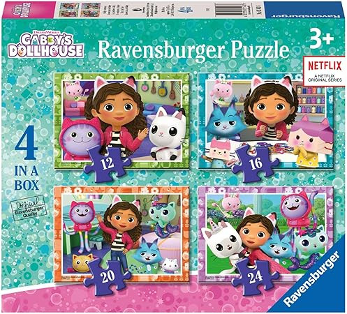 Ravensburger Gabby’s Dollhouse Jigsaw Puzzles for Kids Age 3 Years Up - 4 in a Box (12, 16, 20,... | Amazon (US)