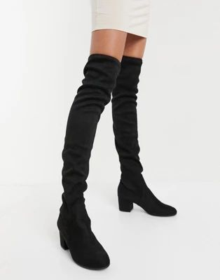 Steve Madden Isaac heeled over the knee boot in black | ASOS (Global)