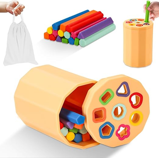 Shape & Color Sorting Montessori Toys for Toddlers 1-3, Soft Silicone Sensory Toys, Preschool Lea... | Amazon (US)