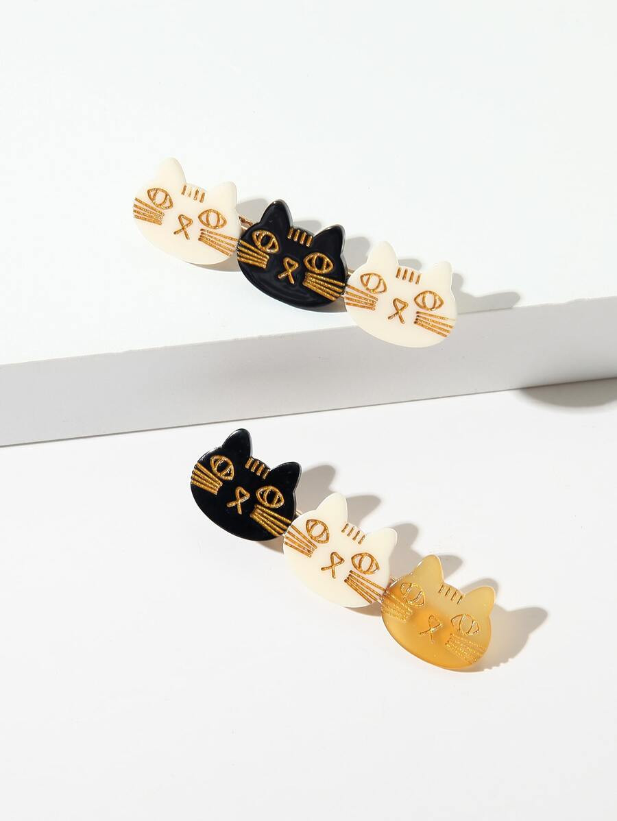 2pcs Cat Decor Hair Clip | SHEIN