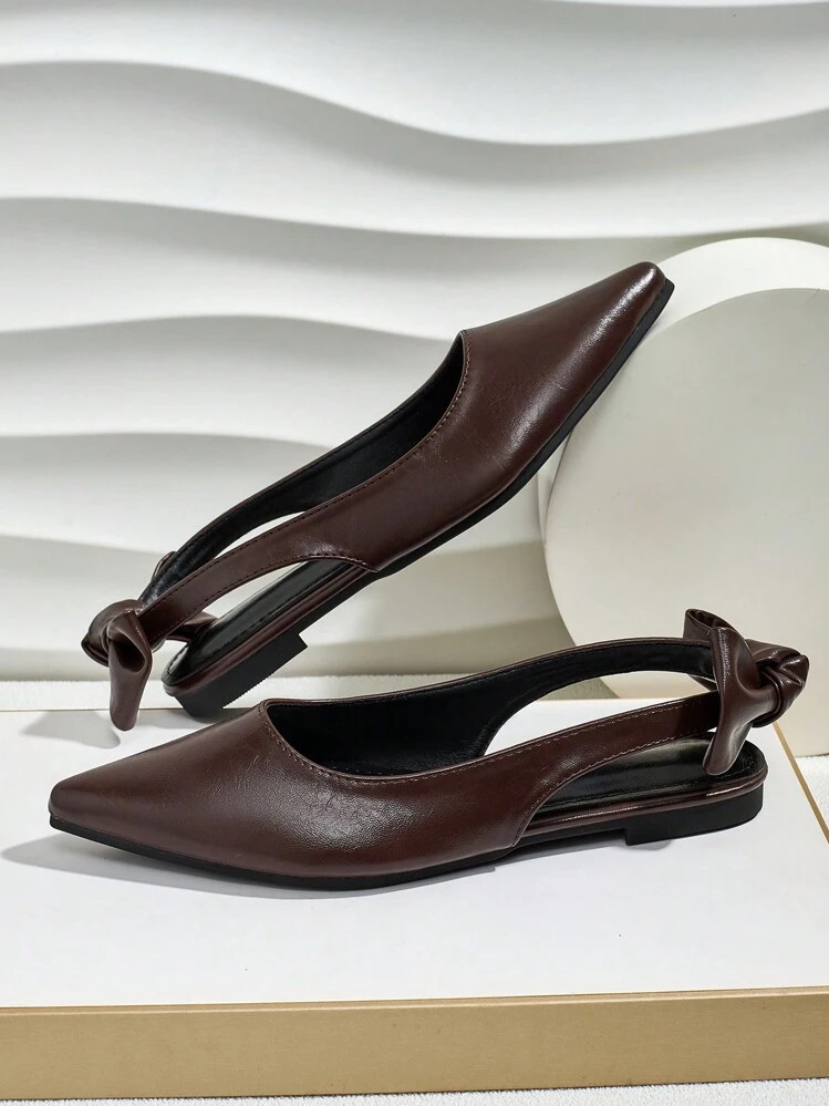 2025 Autumn New Black Slip-On Casual Flats With Bow, Elegant & Comfortable Ladies Loafers Valentines | SHEIN