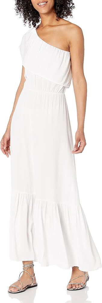 M Made in Italy Women's One-Shoulder Maxi Dress with Tiered Silhouette | Amazon (US)
