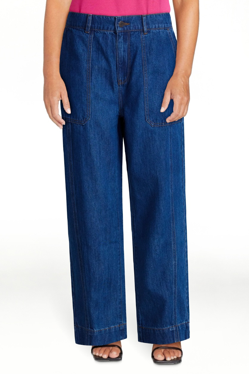 Time and Tru Women's High Rise Drapey Barrel Jeans, 28" Inseam, Sizes XS-XXXL | Walmart (US)