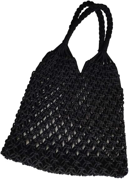 Hixixi Cotton Rope Travel Beach Fishing Net Handbag Shopping Woven Shoulder Bag for Women Girls | Amazon (US)