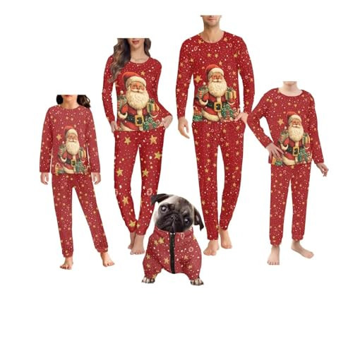 Bivxisrvo Santa Claus Pajamas for Women Plus Size Family Xmas Pajamas Matching Sets Long Sleeve Pjs Two Piece Sleepwear with Pockets Cute Printed Pj Set Holiday Lounge Wear for Christmas XS | Amazon (US)