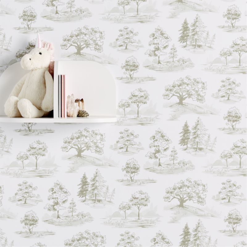 Chasing Paper Tree Toile Removable Wallpaper 8"x11" Swatch + Reviews | Crate & Kids | Crate & Barrel