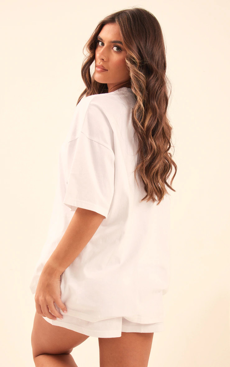 White Cotton Oversized Boxy T-Shirt | PrettyLittleThing UK