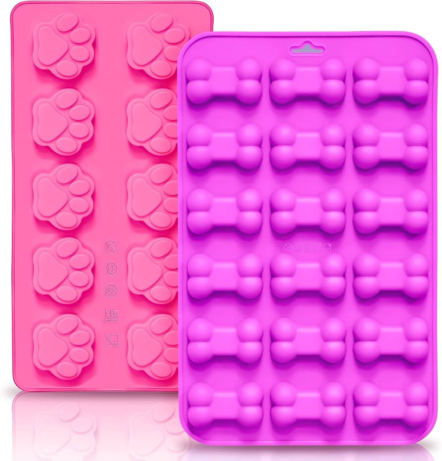 Anaeat Reusable Silicone Molds with Puppy Dog Paw and Bone Shaped, Flexible & Non-Stick Ice Cube ... | Amazon (US)