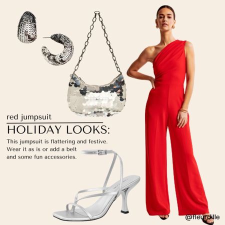 The most gorgeous red jumpsuit! 

#LTKSeasonal #LTKHoliday #LTKparties