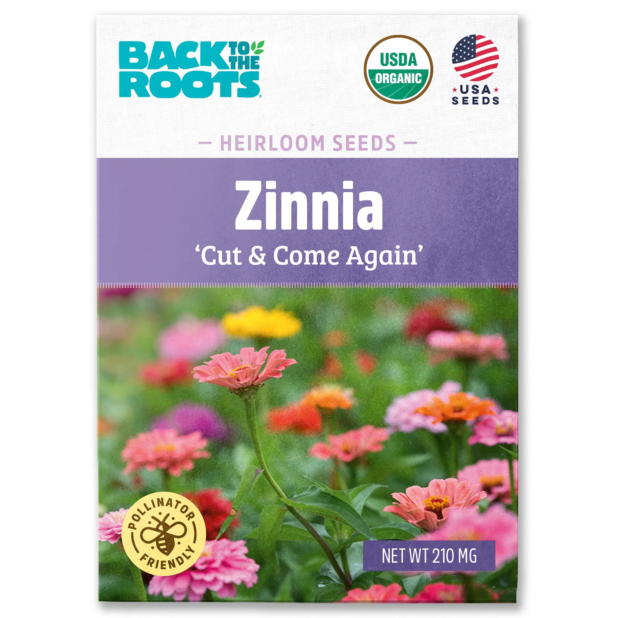Back to the Roots Organic Zinnia 'Cut and Come again', 1 Seed packet | Walmart (US)