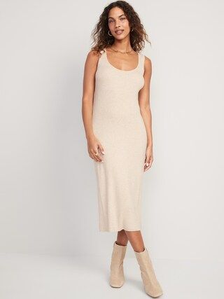 Fitted Rib-Knit Midi Tank Sweater Dress for Women | Old Navy (US)