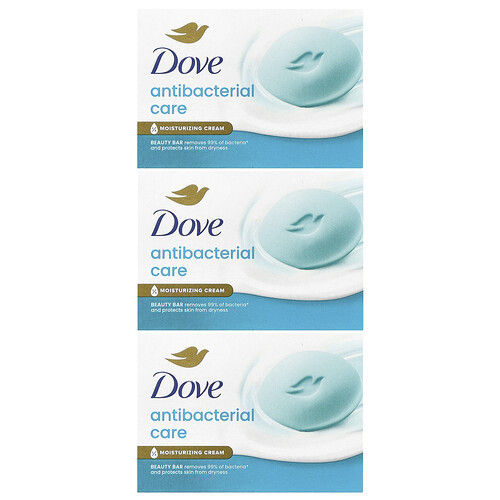 Dove, Antibacterial Care, Beauty Bar Soap , 3 Bars, 3.17 oz (90 g) Each | iHerb