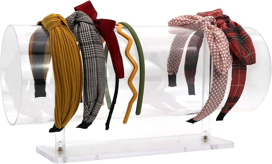 Clear Acrylic Horizontal Headband Hairband Holder Display Organizer Jewelry Display Stand Rack | Amazon (US)