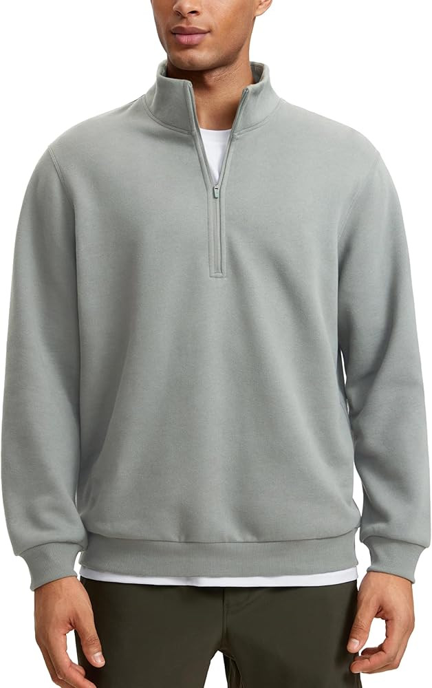 CRZ YOGA Fleece Lined Half Zip Sweatshirts for Men - Mock Neck Pullover Sweat Shirts Casual Worko... | Amazon (US)