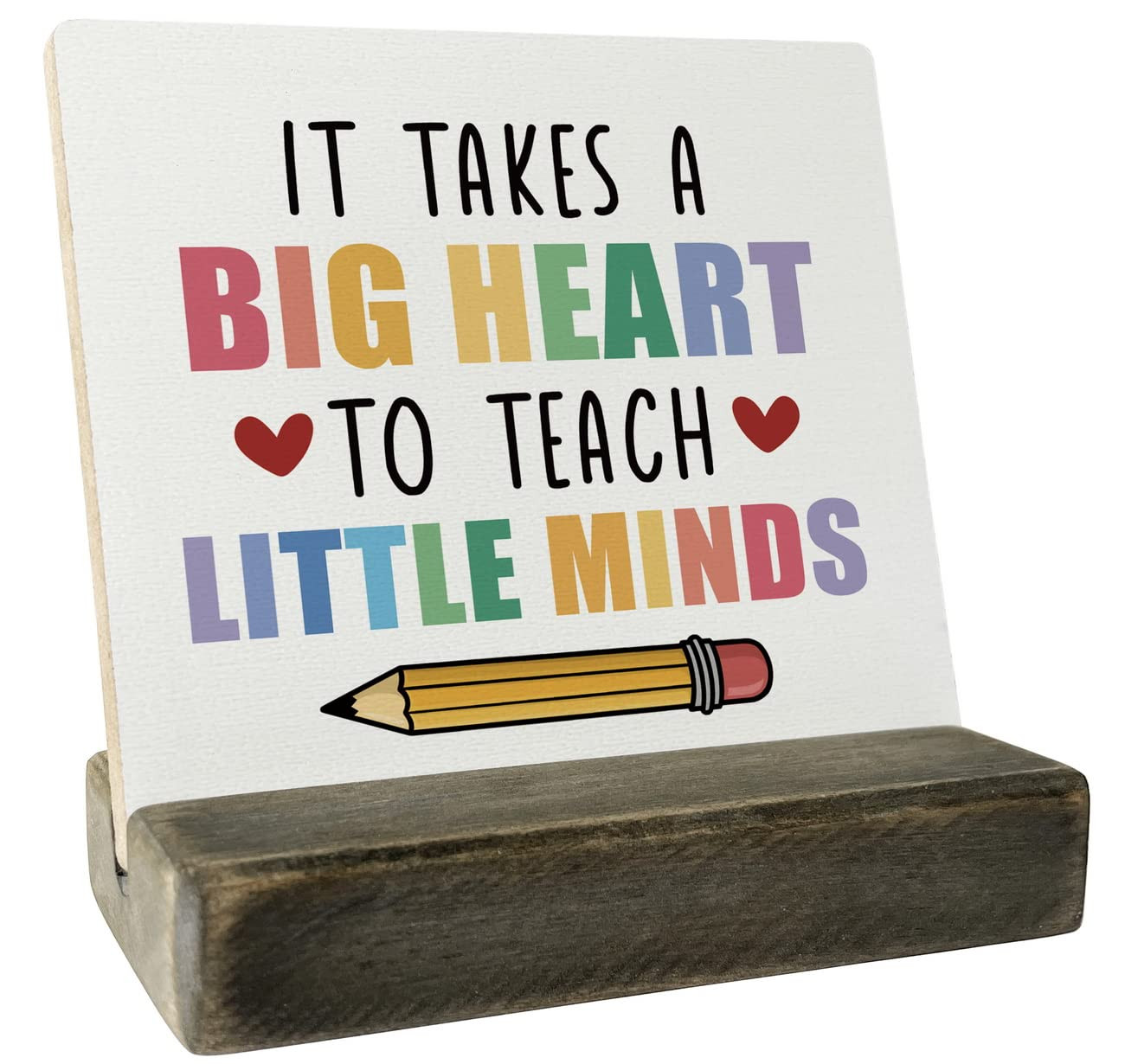 Teacher Appreciation Gift Wood Sign, It Takes a Big Heart to Teach Little Minds, Plaque with Wood... | Amazon (US)