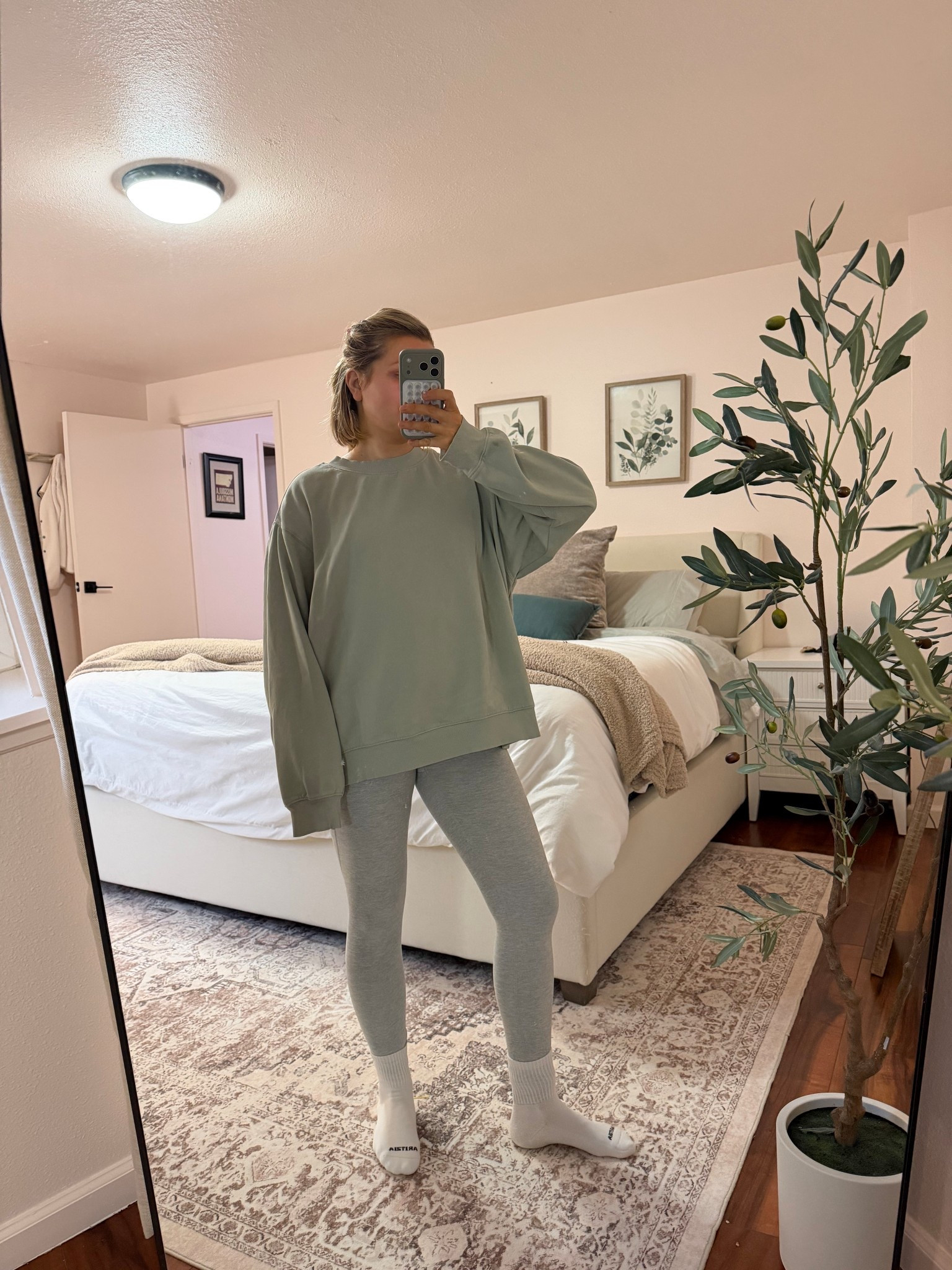 comfy errands / lounge ootd 

Wearing medium in bra, small in leggings, XXL in sweatshirt 

#LTKootd #LTKActive #LTKmomlife