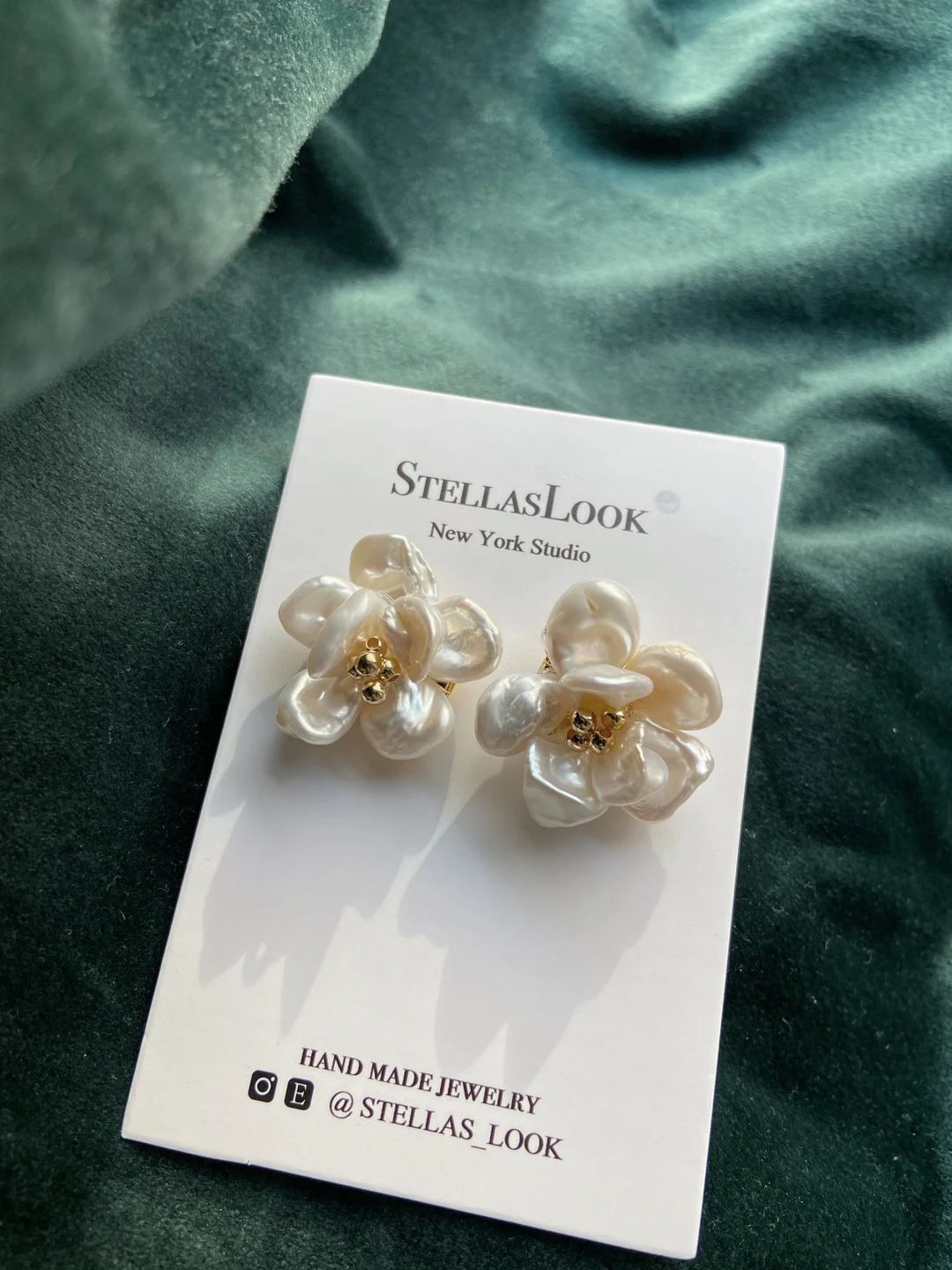 White Keshi Pearl Flower Earrings Baroque Stud Earrings - Etsy | Etsy (US)