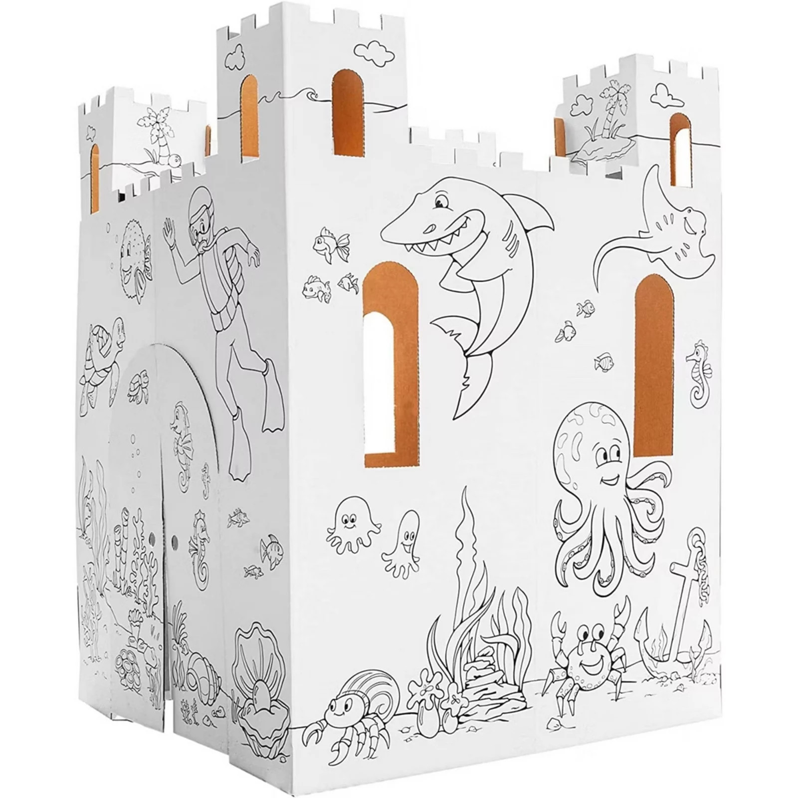 Easy Playhouse Sand Castle Cardboard Fort, Multi | Kohl's