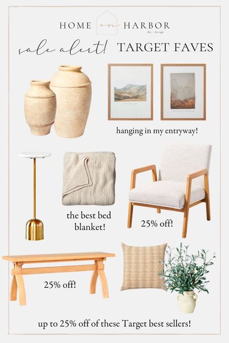 Up to 25% off these target home favorites! Includes my entryway art set, my favorite vases, the best chunky knit bed blanket, and hearth and hand furniture. 

#LTKhome #LTKsalealert #LTKunder100
