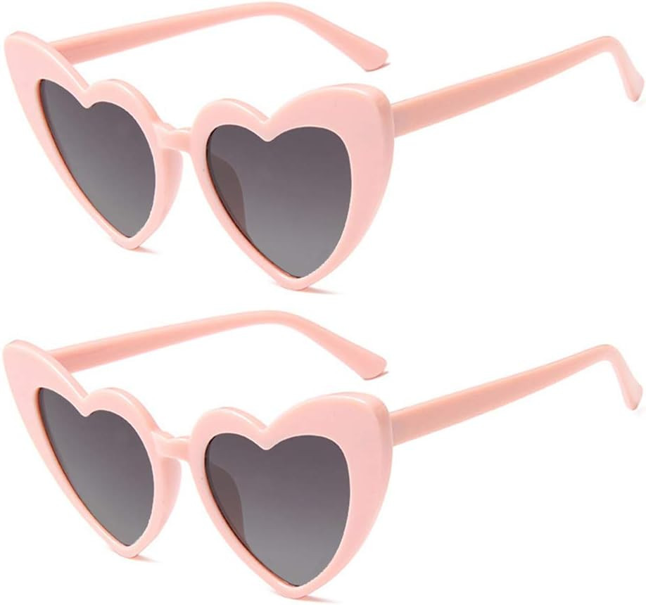 JUSLINK Heart Shaped Sunglasses for Women,Vintage Cat Eye Mod Style Retro Kurt Cobain Glasses | Amazon (US)