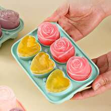 pc Silicone Ice Tray With Heart Shaped Cavities And Rose Shaped Cavities | SHEIN